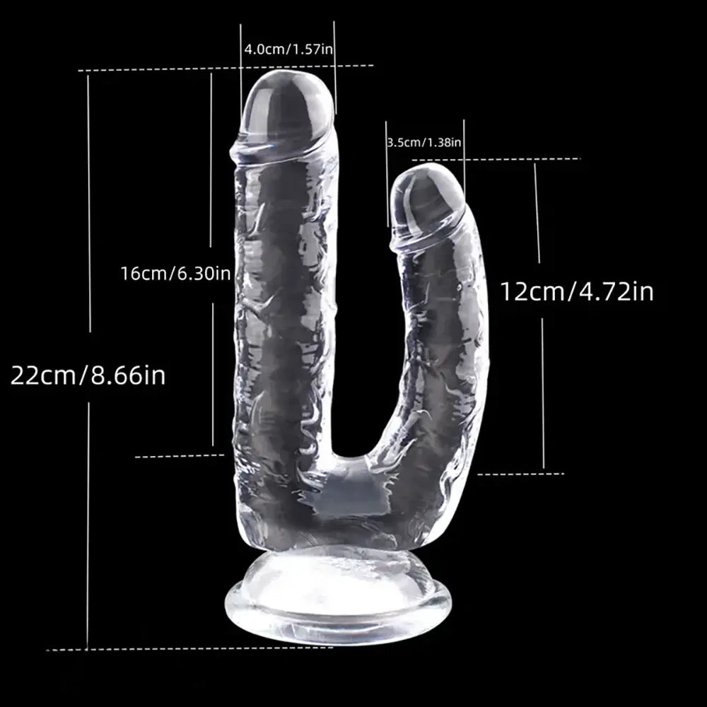 8.66in Double-Ended Dildo Realistic Adult Toy Female Pleasure Device