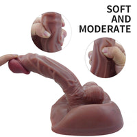 8.66in Double-layer Liquid Silicone Dildo For Female With Sitting Standing