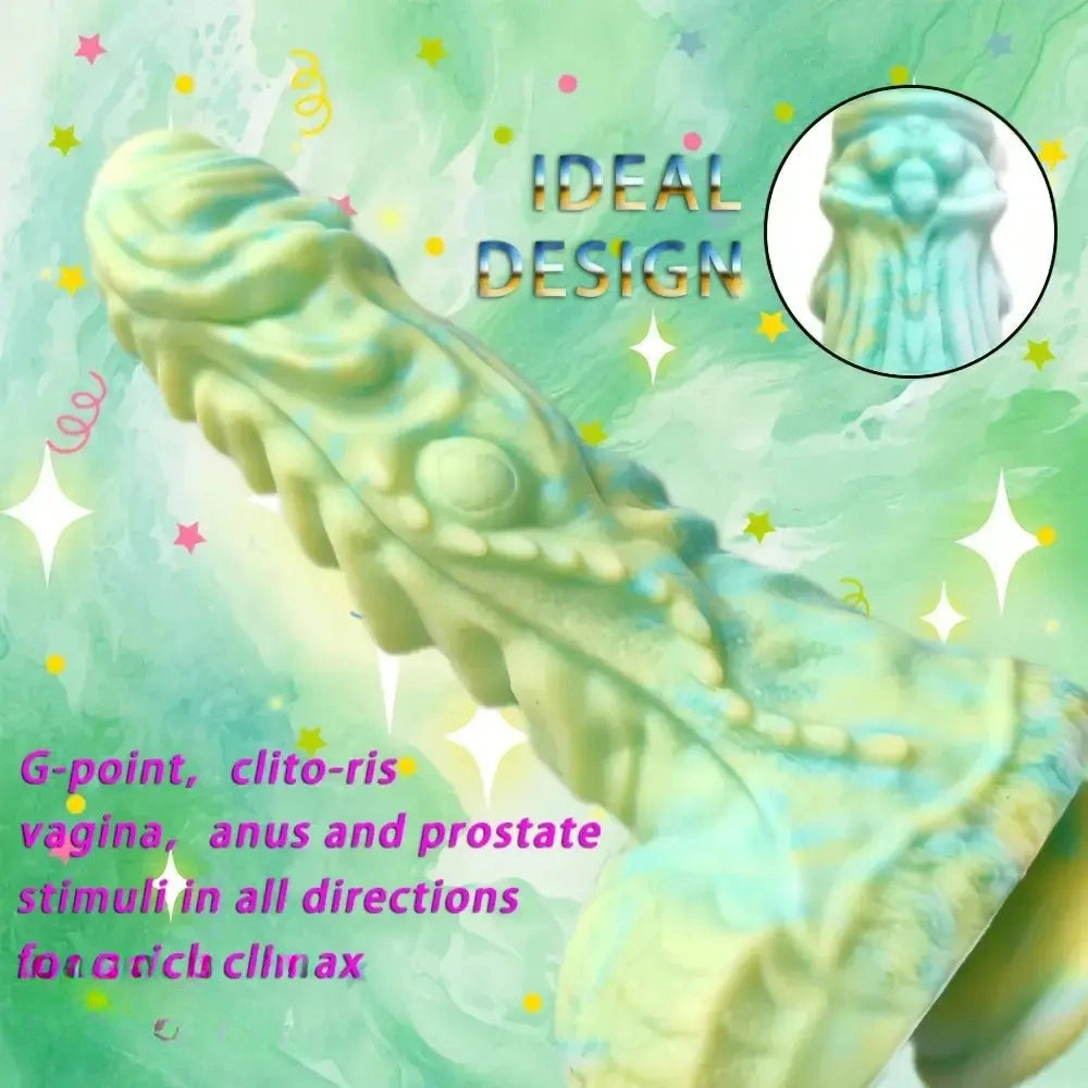 8.66in Dragon Giant Fantasy Odd Reality Thick G-spot Soft Silicone Anal Dildo