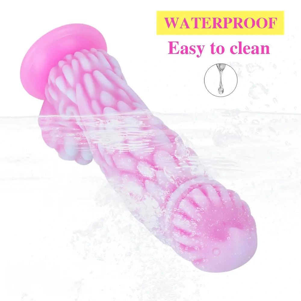 8.66in Dragon Monster Liquid Silicone Soft Big Dildo For Adult Pleasure