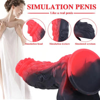 8.66in Dragon Monster Liquid Silicone Soft Big Dildo For Adult Pleasure