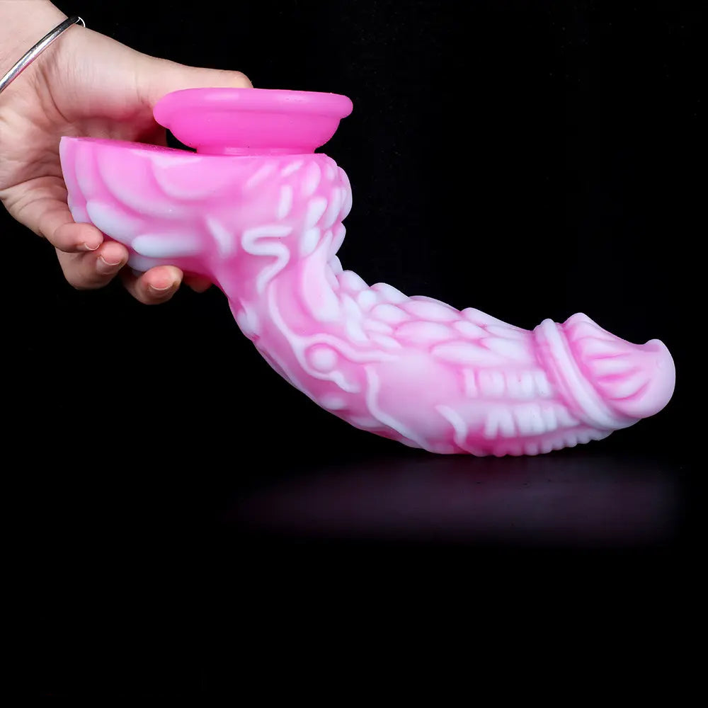 8.66in Dragon Monster Liquid Silicone Soft Big Dildo For Adult Pleasure