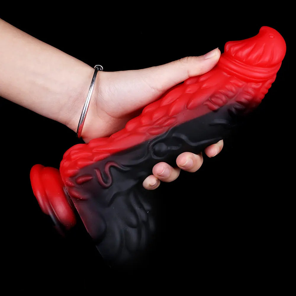 8.66in Dragon Monster Liquid Silicone Soft Big Dildo For Adult Pleasure