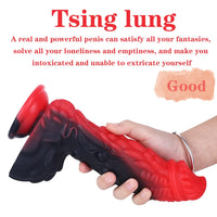 8.66in Dragon Monster Liquid Silicone Soft Big Dildo For Adult Pleasure