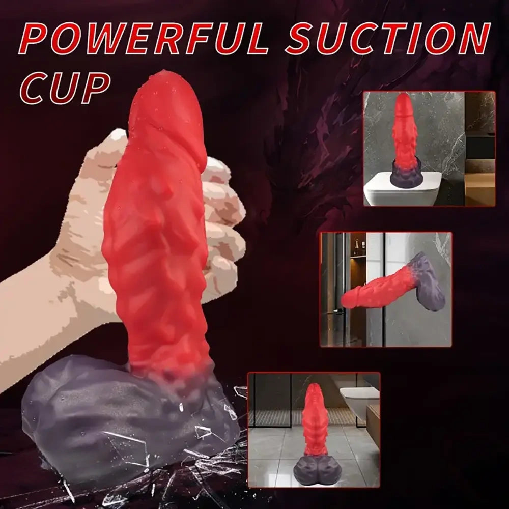 8.66in Dragon Spiked Scale Soft Silicone Big Dildo Female Sex Toy