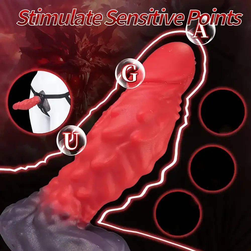 8.66in Dragon Spiked Scale Soft Silicone Big Dildo Female Sex Toy