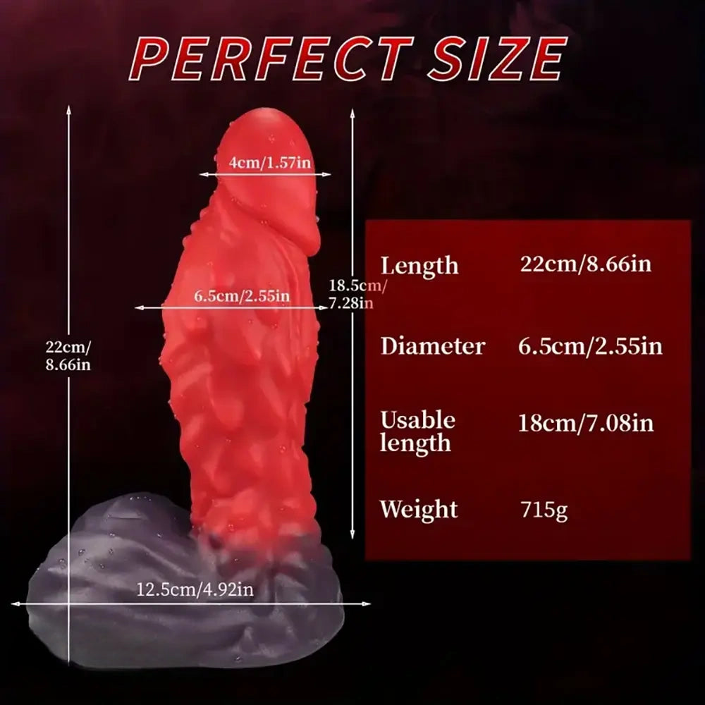 8.66in Dragon Spiked Scale Soft Silicone Big Dildo Female Sex Toy