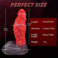 8.66in Dragon Spiked Scale Soft Silicone Big Dildo Female Sex Toy
