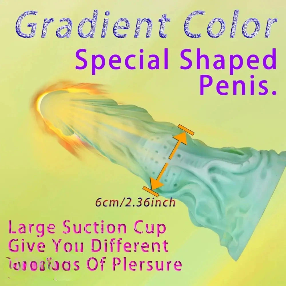 8.66in Dreamy Monster Creature Thick Alien Toy Suction Cup Silicone Dildo