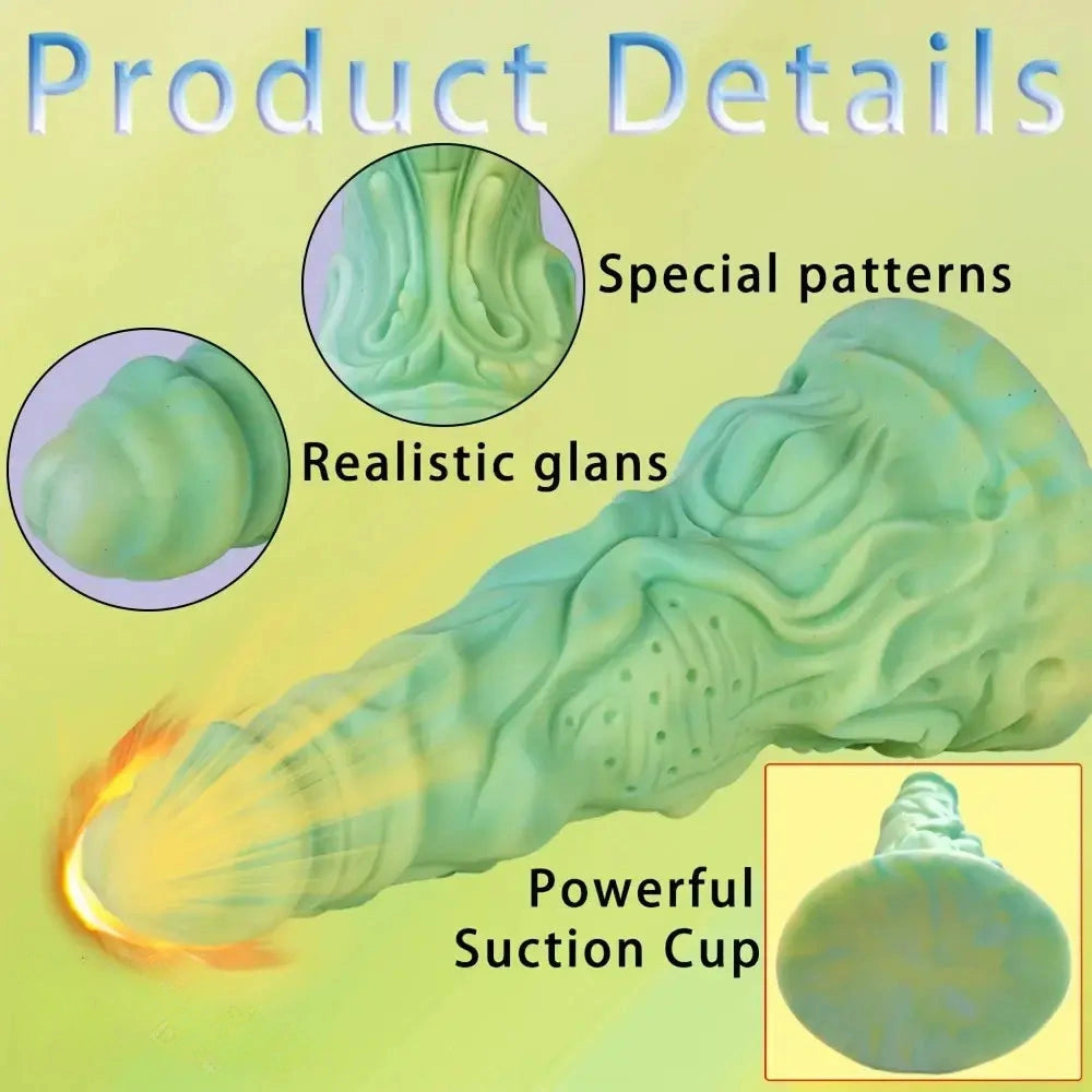 8.66in Dreamy Monster Creature Thick Alien Toy Suction Cup Silicone Dildo