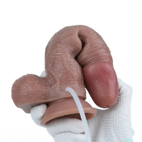 8.66in Dual Layer Silicone Strap on Ejaculating Dildo For Intimate Moment