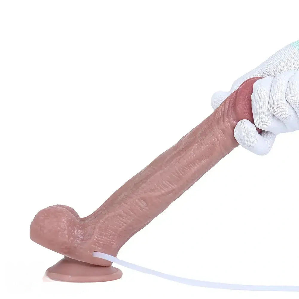 8.66in Dual Layer Silicone Strap on Ejaculating Dildo For Intimate Moment