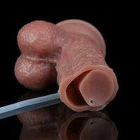 8.66in Dual Layer Silicone Strap on Ejaculating Dildo For Intimate Moment