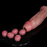 8.66in Egg Laying Real Fantasy Soft Silicone Dildo For Women Men Sex