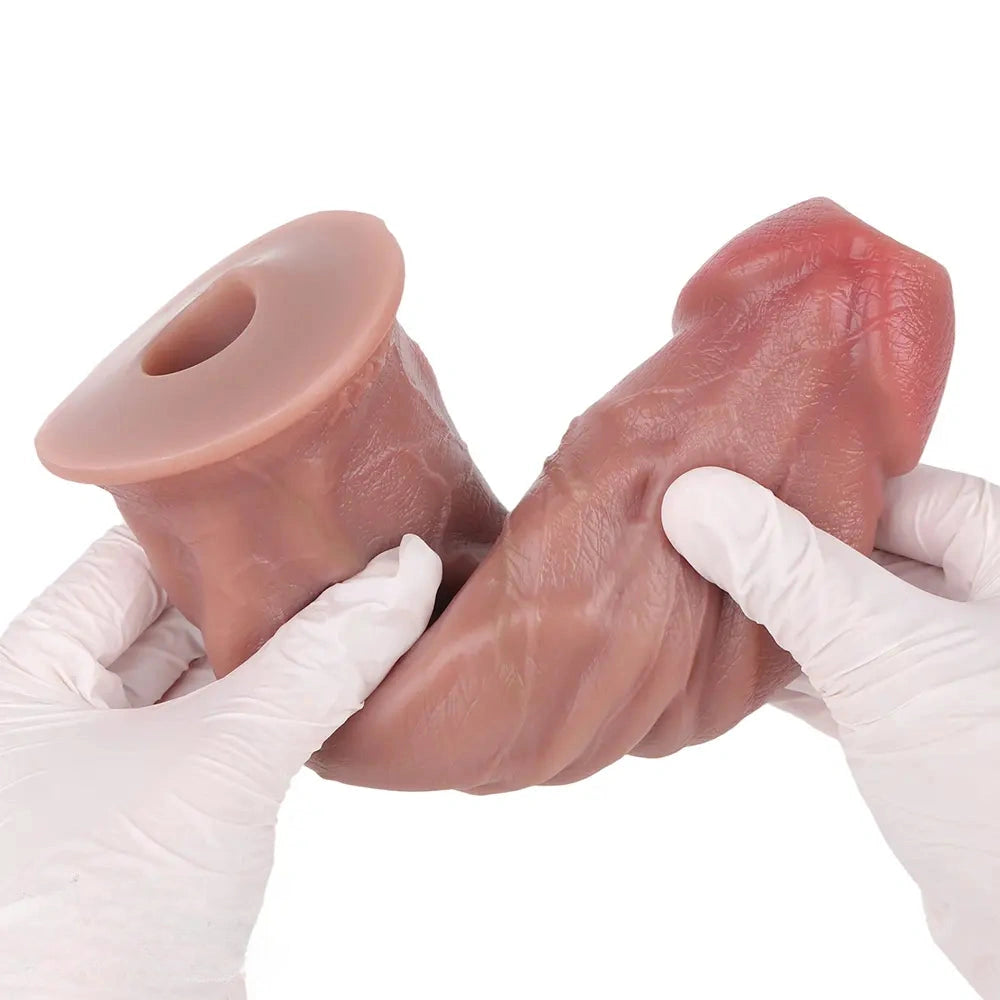8.66in Egg Laying Real Fantasy Soft Silicone Dildo For Women Men Sex
