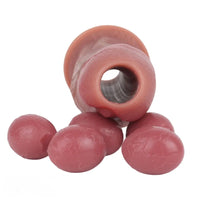 8.66in Egg Laying Real Fantasy Soft Silicone Dildo For Women Men Sex