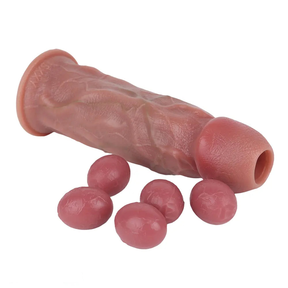 8.66in Egg Laying Real Fantasy Soft Silicone Dildo For Women Men Sex