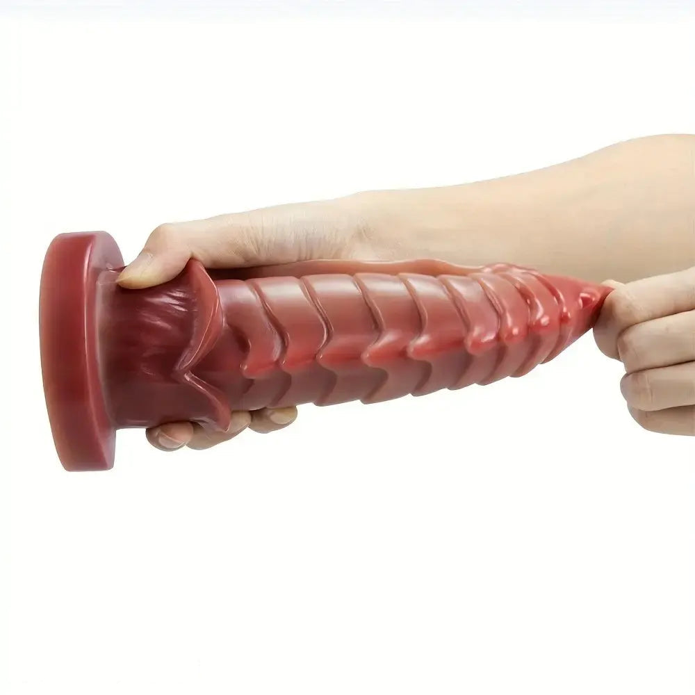 8.66in Ergonomic Beetle Gradient Scales Silicone Dildo Female Masturbator