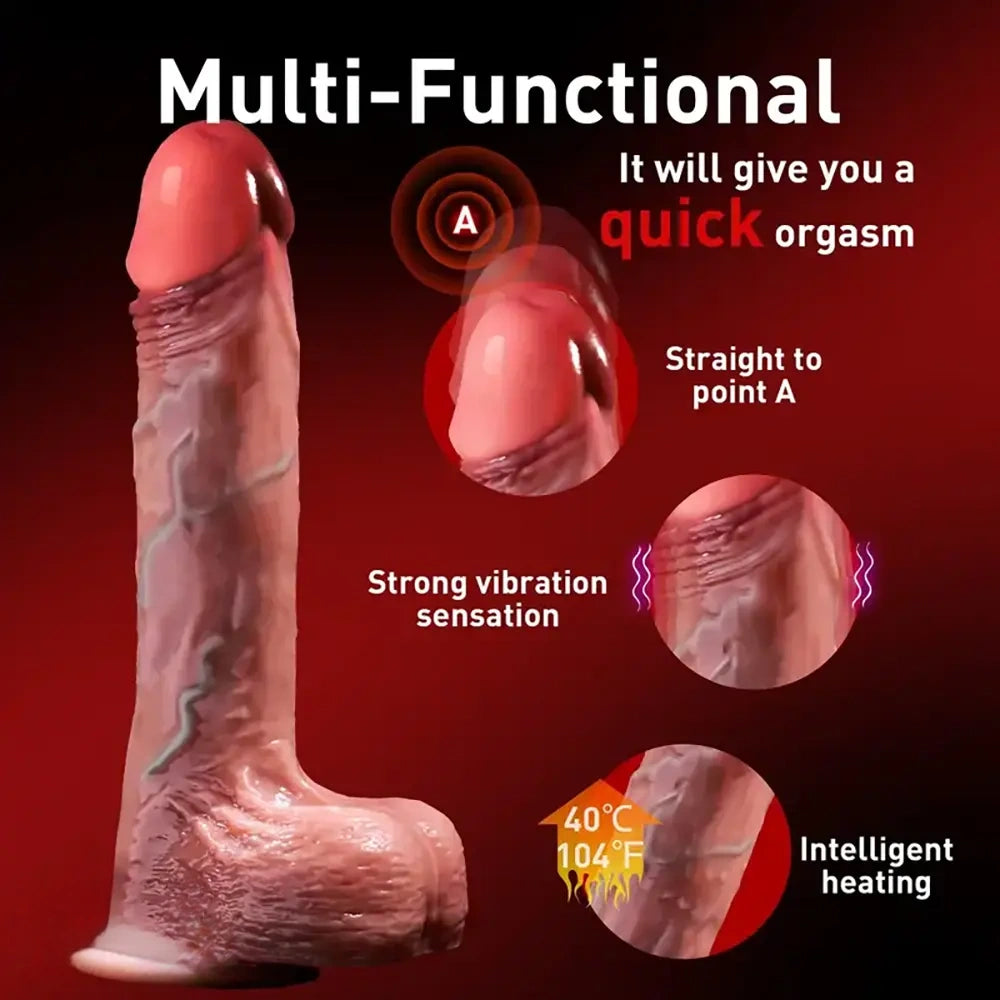 8.66in Expansion Thrusting Rotation Heating Vibrating Remote Dildo
