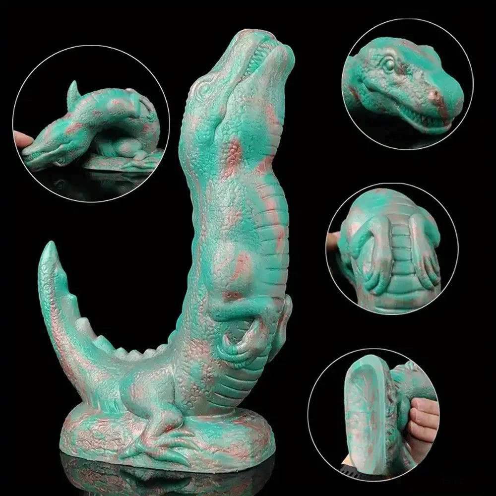 8.66in Fantasy Animal Dinosaur Monster Silicone Thick Soft Dildo For Women