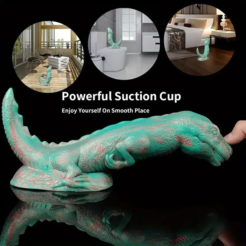 8.66in Fantasy Animal Dinosaur Monster Silicone Thick Soft Dildo For Women