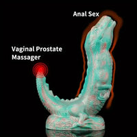 8.66in Fantasy Animal Dinosaur Monster Silicone Thick Soft Dildo For Women