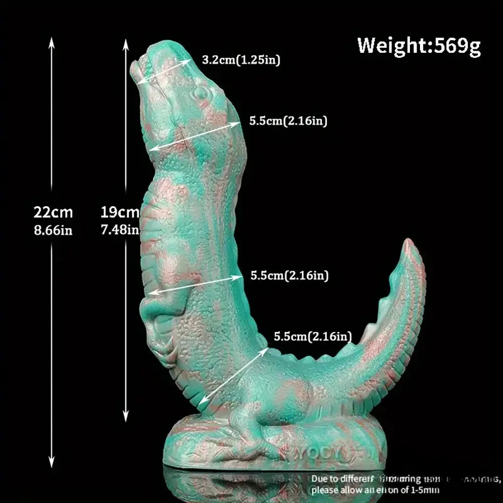 8.66in Fantasy Animal Dinosaur Monster Silicone Thick Soft Dildo For Women