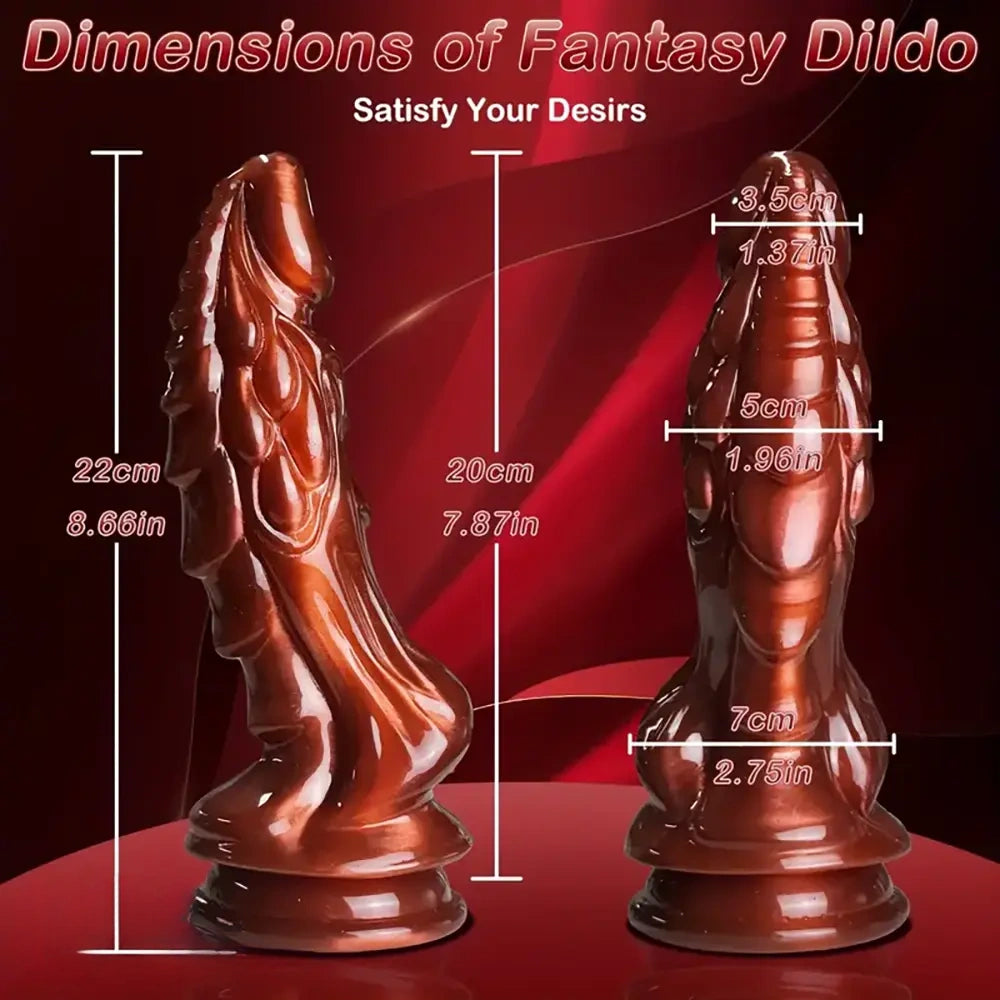 8.66in Fantasy Dragon Monster Silicone Soft Big Dildo For G-Spot