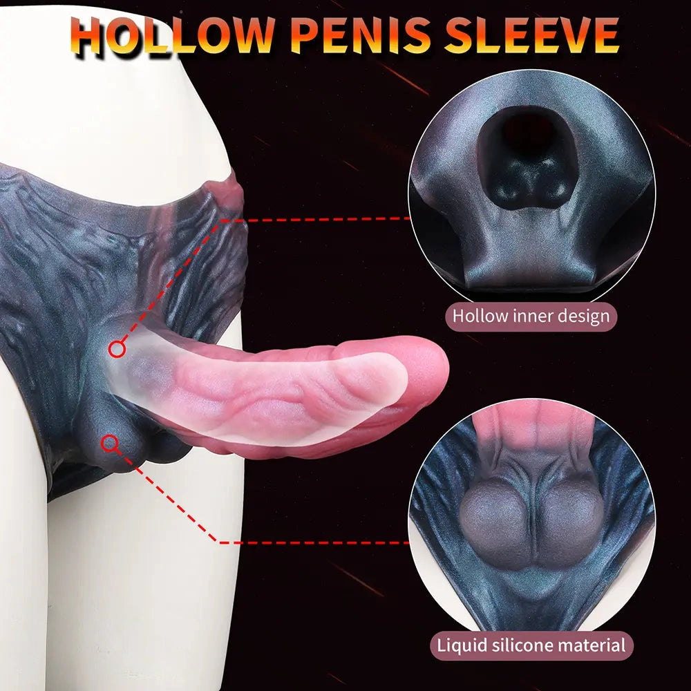 8.66in Fantasy Monster Hollow Dildo Harness Pants Strap on Big Dildo