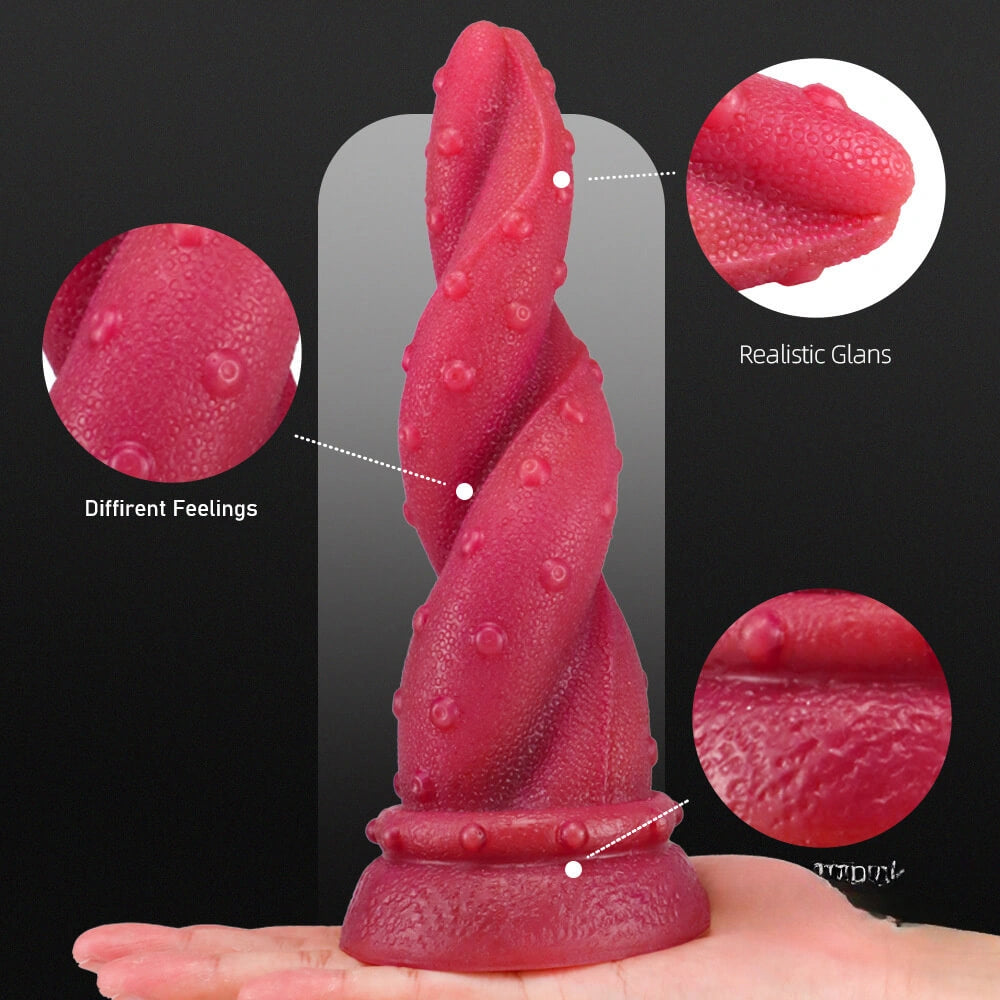 8.66in Fire Design Lifelike Dildo Soft Silicone Thick Adult Sex Toy