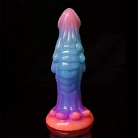 8.66in Glow-in-the-Dark Monster Dragon Big Silicone Dildo Anal Probe Toy