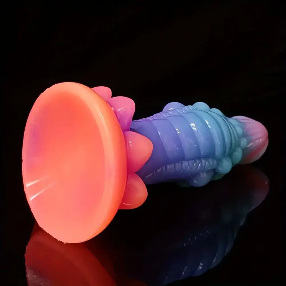 8.66in Glow-in-the-Dark Monster Dragon Big Silicone Dildo Anal Probe Toy