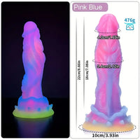 8.66in Glowing Dragon Silicone Monster Dildo For Women Thick Anal Toy
