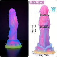 8.66in Glowing Dragon Silicone Monster Dildo For Women Thick Anal Toy