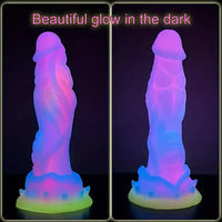 8.66in Glowing Dragon Silicone Monster Dildo For Women Thick Anal Toy
