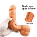 8.66in Gold Dual Layer Silicone Dildo For Men Women Sex
