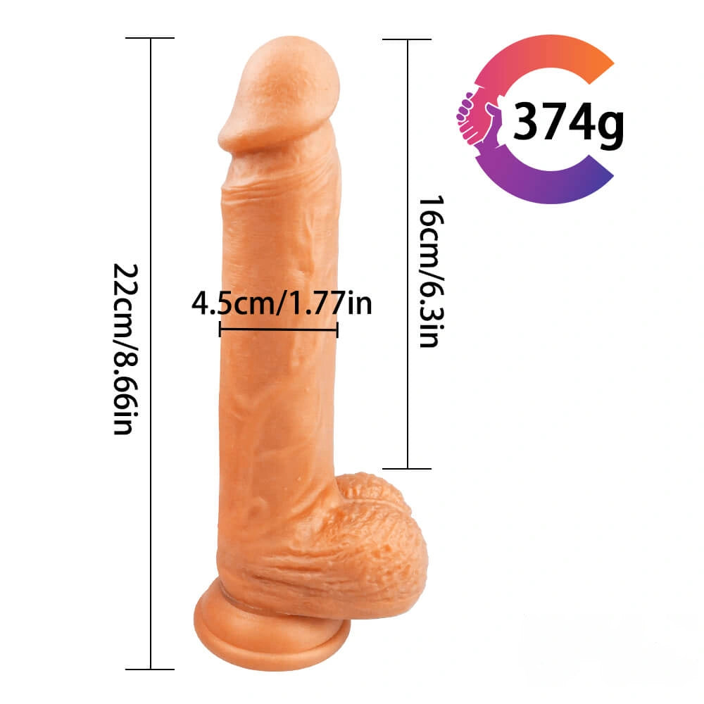 8.66in Gold Dual Layer Silicone Dildo For Men Women Sex