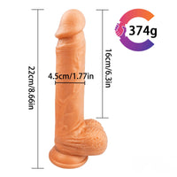 8.66in Gold Dual Layer Silicone Dildo For Men Women Sex