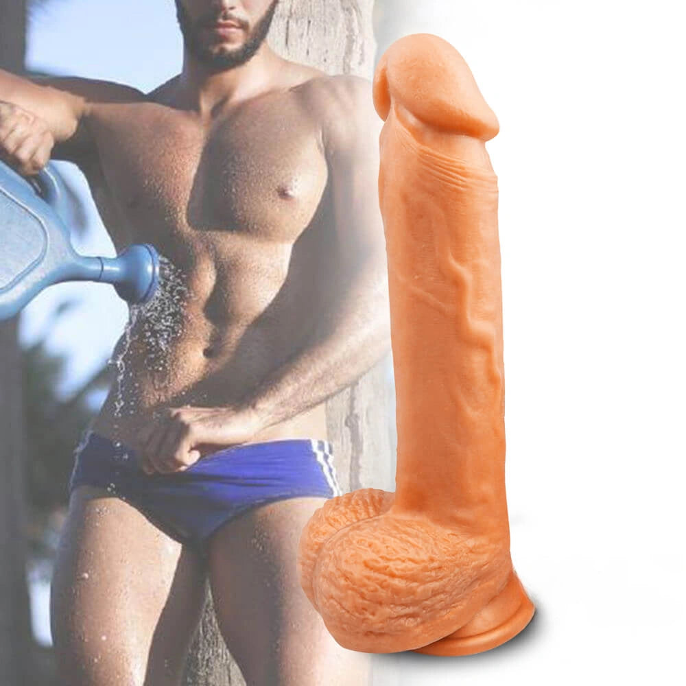 8.66in Gold Dual Layer Silicone Dildo For Men Women Sex