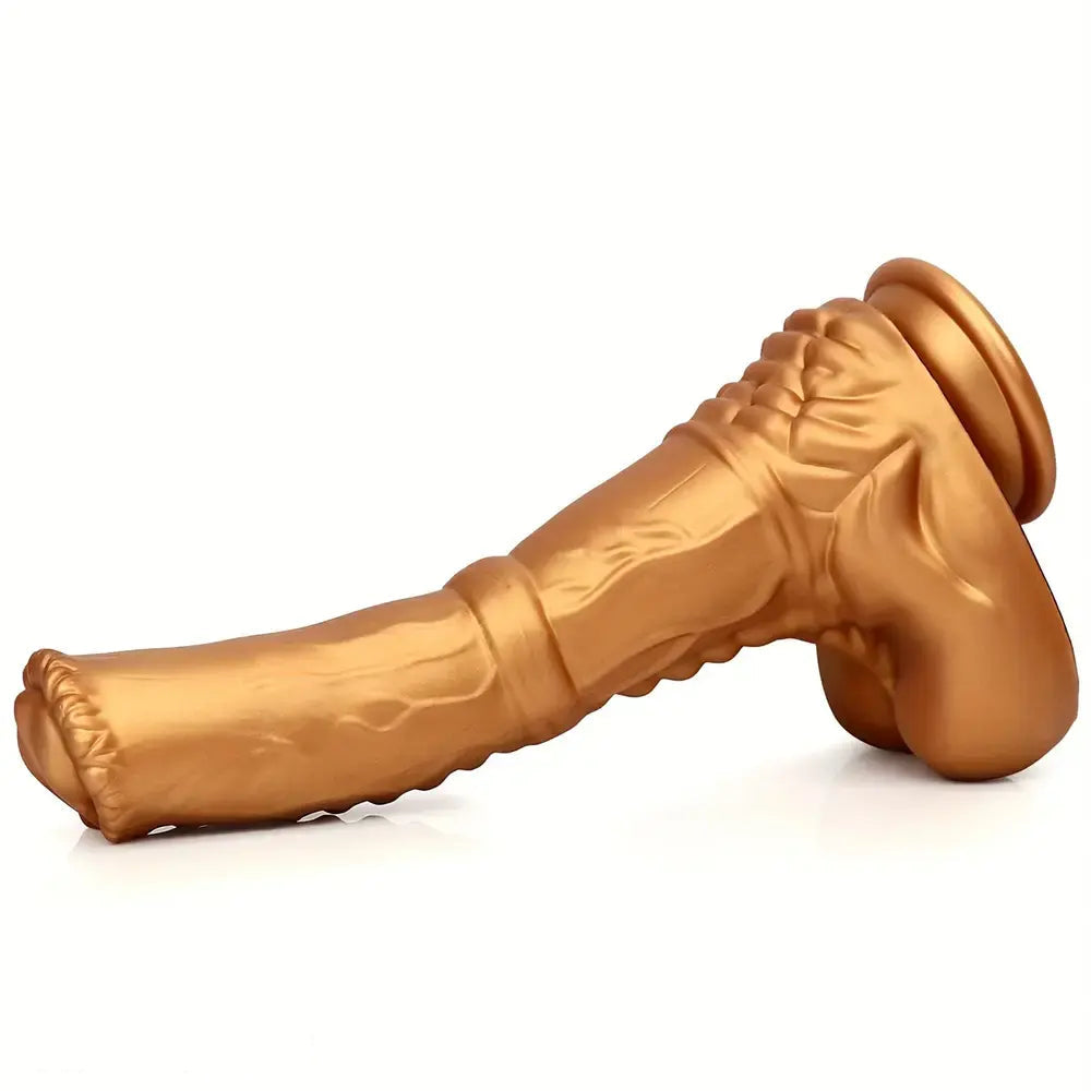 8.66in Golden Silicone Huge Horse Cock Dildo For Vaginal Prostate Massage