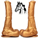 8.66in Golden Silicone Huge Horse Cock Dildo For Vaginal Prostate Massage