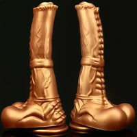 8.66in Golden Silicone Huge Horse Cock Dildo For Vaginal Prostate Massage