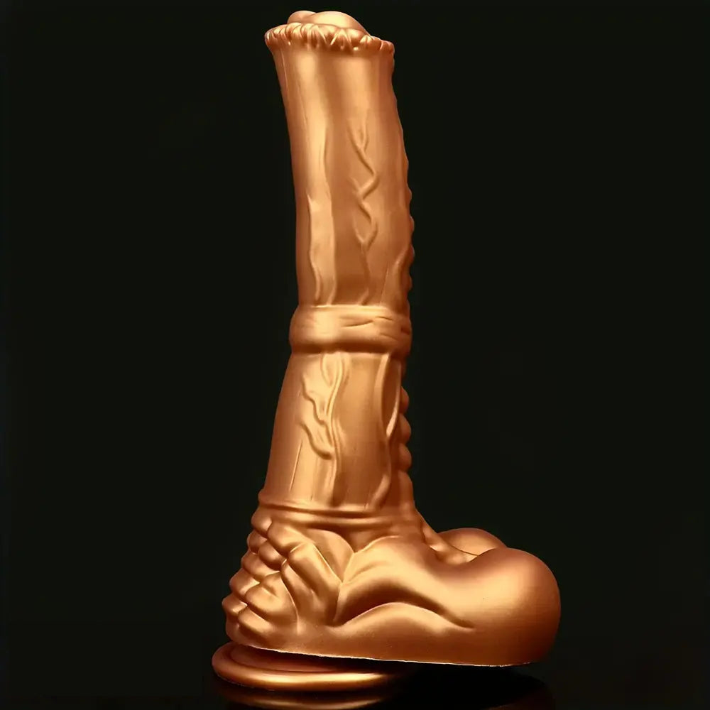 8.66in Golden Silicone Huge Horse Cock Dildo For Vaginal Prostate Massage