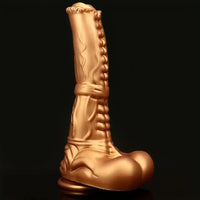 8.66in Golden Silicone Huge Horse Cock Dildo For Vaginal Prostate Massage