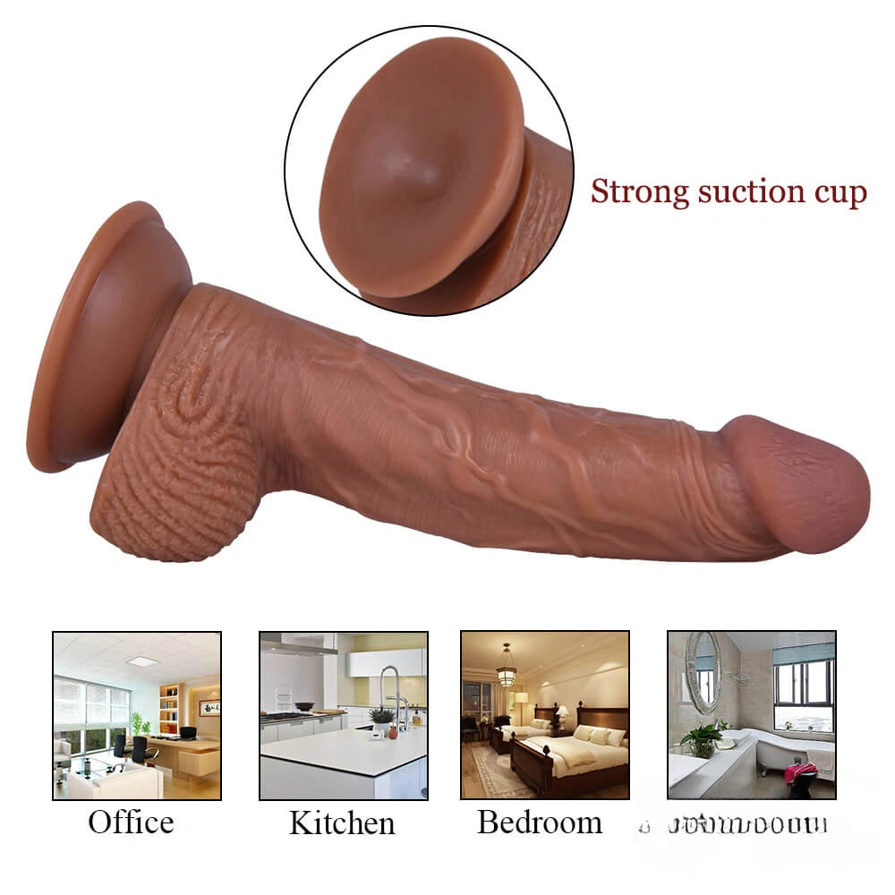 8.66in High Stretchy TPE Lifelike Dildo For Female Masturbation