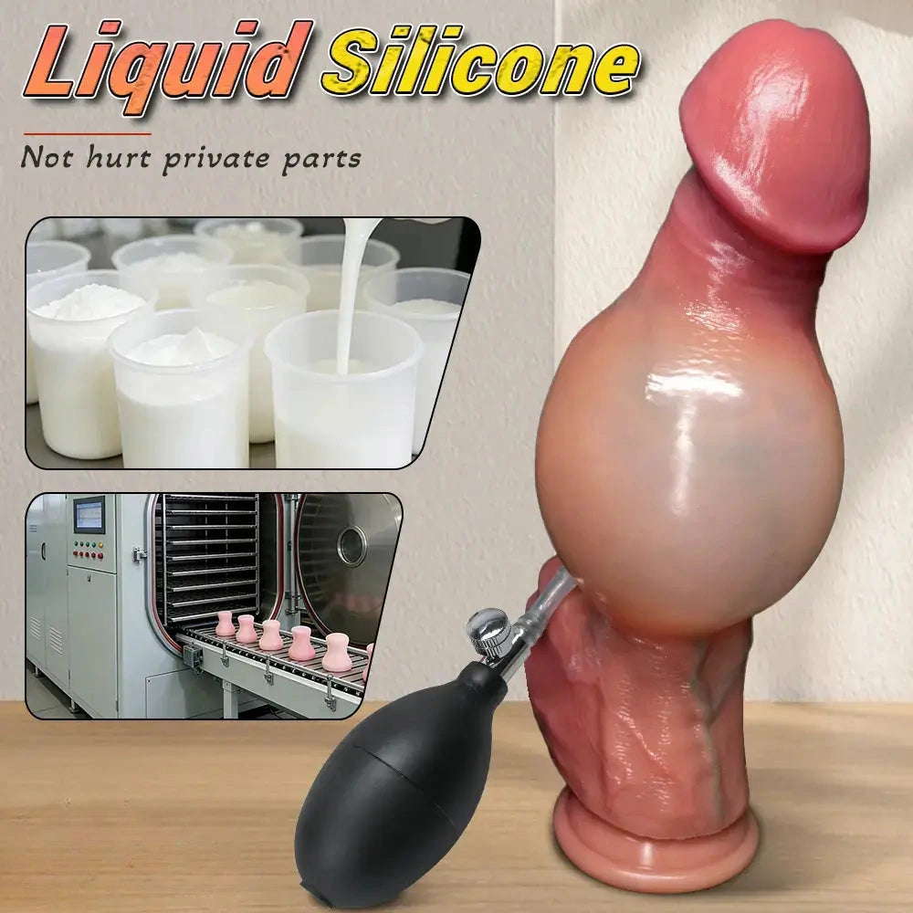8.66in Inflatable Strap on Lifelike Big Dildo Soft Texture Smooth Dildo Toy