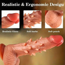 8.66in Large Spiked Vibrating Thrusting Rotation Silicone Soft Heated Dildo