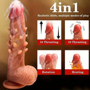 8.66in Large Spiked Vibrating Thrusting Rotation Silicone Soft Heated Dildo