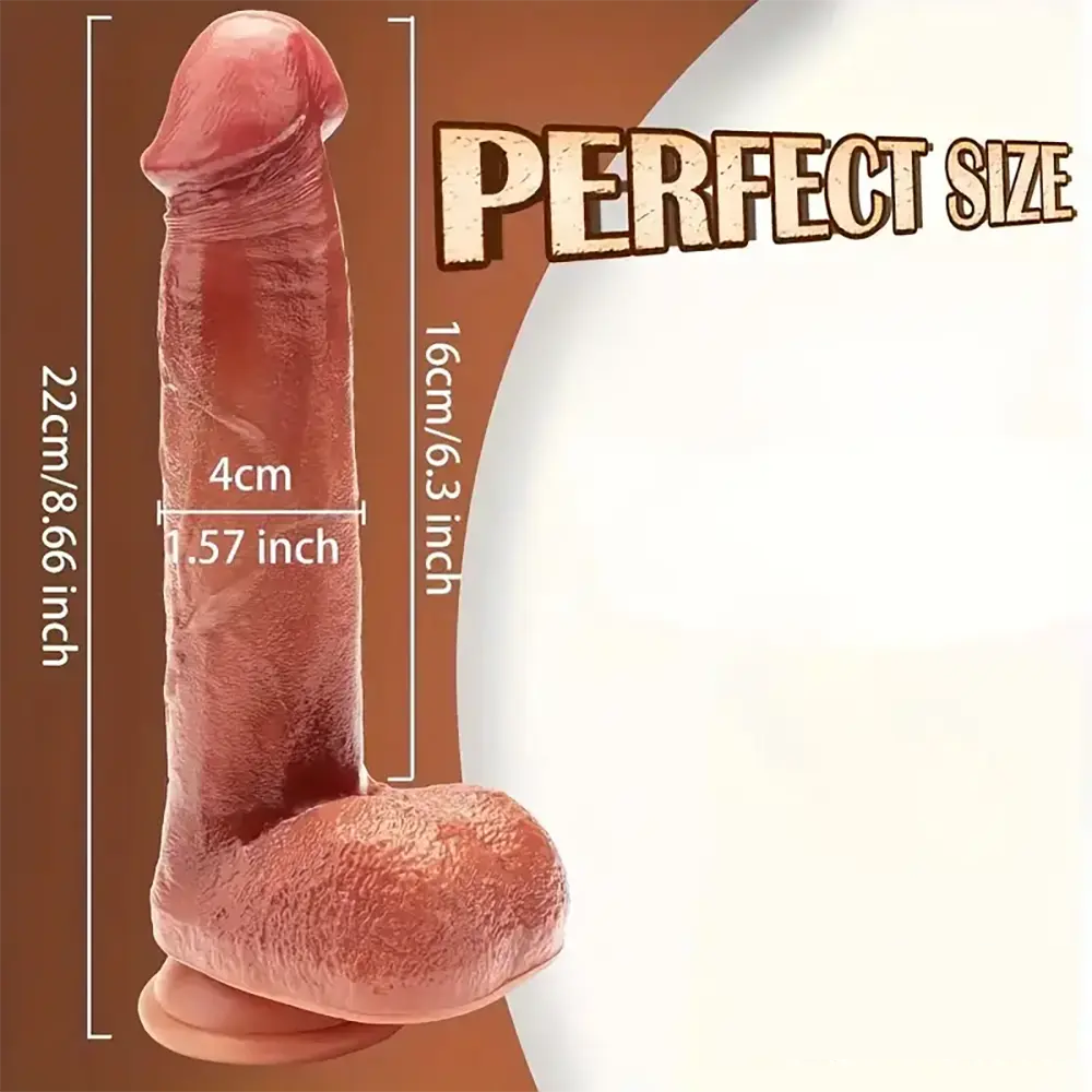 8.66in Lifelike Large Silicone Soft Skin Feeling Suction Cup Dildo