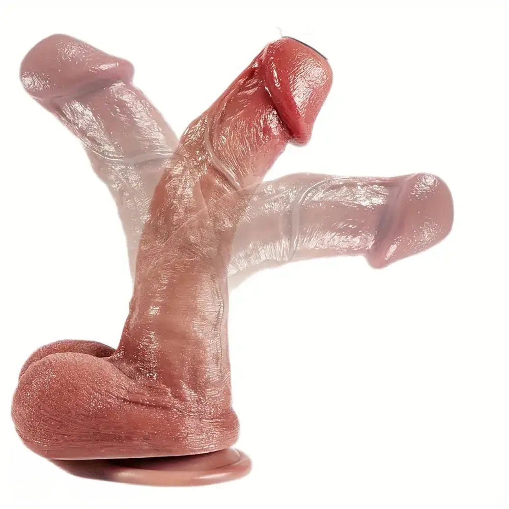8.66in Lifelike Veins Skin Big G-Spot Stimulation Dildo For Hands-Free